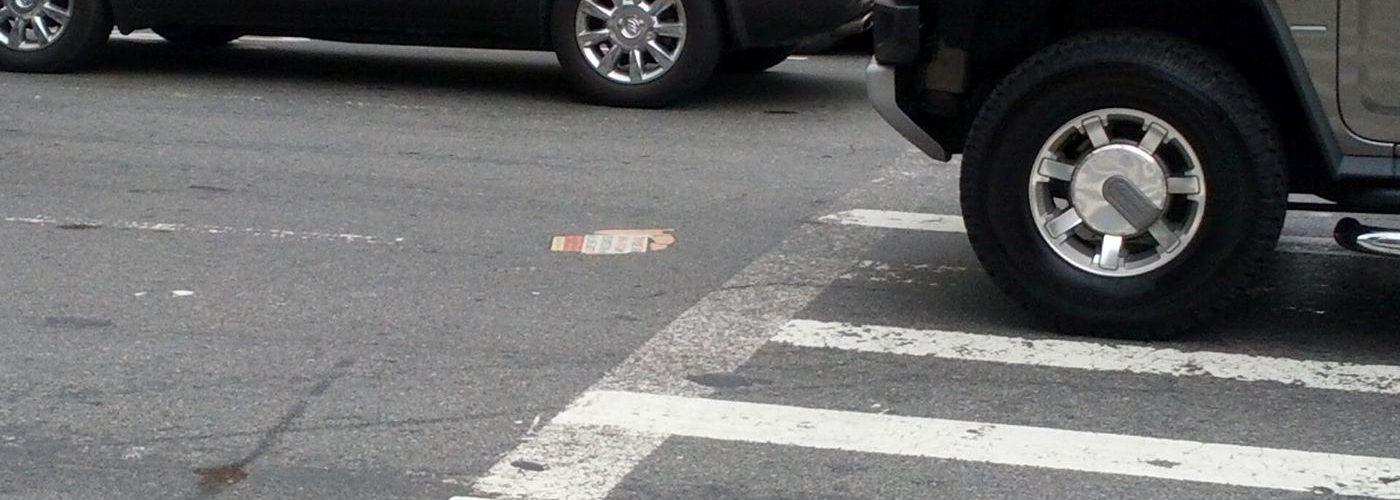 A self-driving car on a city street